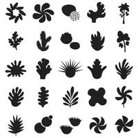 Neatly structured grid with abstract shapes in silhouette style for minimal design elements vector