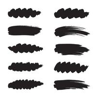Decorative brush stroke silhouette set of hand drawn elements for modern art design and packaging vector
