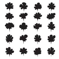 Abstract silhouette shape element set arranged in structured geometric grid for clean design vector