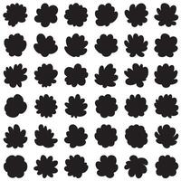 Abstract shape design set in silhouette with structured grid layout for digital graphic art vector