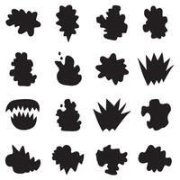Geometric abstract shapes arranged in a grid with silhouette style for layout and design use vector