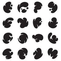 Modern grid of abstract shape elements in silhouette set perfect for branding and illustration vector
