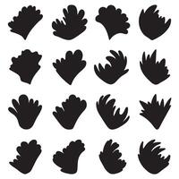 Grid layout of silhouette abstract shapes bundle for branding posters templates and design vector