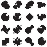 Modern abstract silhouette shape bundle organized in geometric grid for layout composition vector