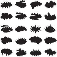 Set of abstract shape bundle arranged in grid with silhouette style for digital design needs vector