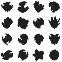 Design element bundle of abstract shapes arranged in silhouette grid layout for creativity vector