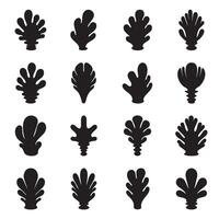 Creative grid layout of abstract silhouette shape elements in a minimal design bundle set vector