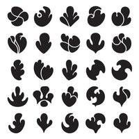 Abstract silhouette shapes organized in a structured grid with creative design bundle elements vector