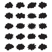 Abstract geometric shapes in silhouette bundle with organized grid design layout elements vector