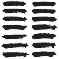 Abstract brush stroke ornament silhouette bundle set with hand drawn decoration elements for print vector