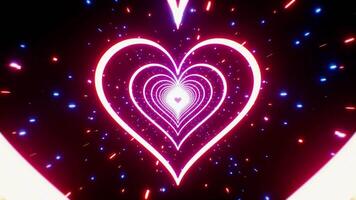 Glowing Red and Blue Lights Heart Background Loop video