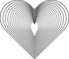 heart line art design with modern abstract romantic style vector