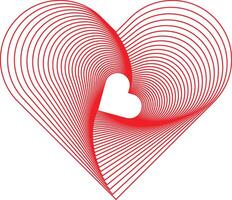 continuous heart line drawing for stylish love themed artwork vector