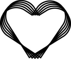 Modern Heart Line Drawing Elegant Abstract Graphic Art vector