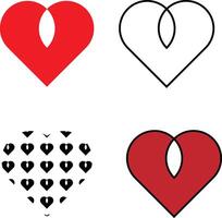 Trendy Heart Shape Bundle Minimalist Art Line Collection vector