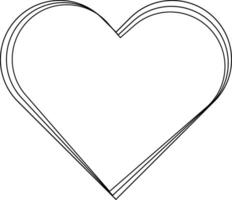 simple heart line sketch illustration for valentine card design vector