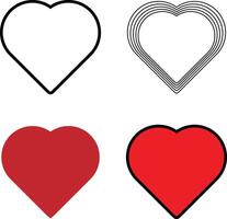 Minimal Heart Art Bundle Contemporary Line Style Drawing vector