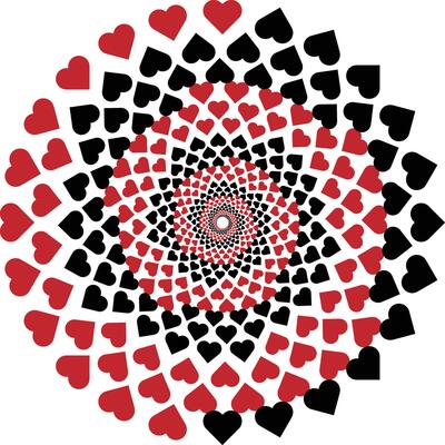 modern beautiful abstract art created using heart shape love concept design