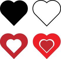 Modern Heart Shape Art Bundle Elegant Graphic Design vector