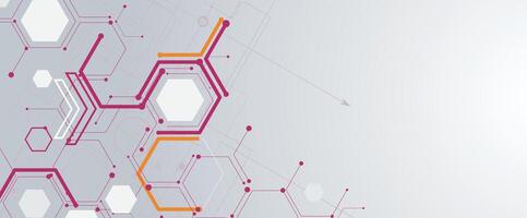 Abstract modern science or technology background with hexagon elements vector
