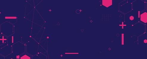 a purple background with pink lines and shapes vector