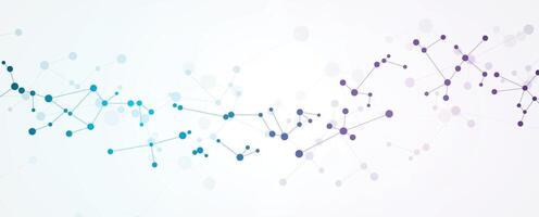abstract dna background with connected dots and lines vector