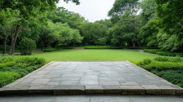 A stone walkway in a park photo