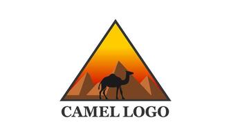 Camel in Desert Creative Logo vector