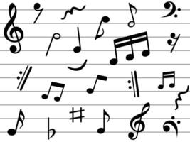 collection of musical notes and symbols. Musical notes in various shapes. vector
