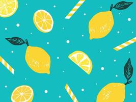Yellow Lemon icon pattern for season. vector