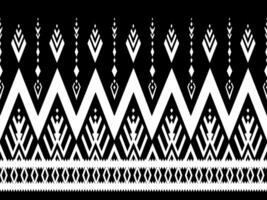 Black and White color Geometric ethnic oriental pattern design. vector