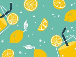 ellow Lemon icon pattern. doodle handwritten brush design. vector