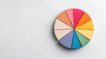 A colorful pie chart on a white background photo