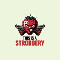This Is A Strobbery Pun Illustration guns stong vector