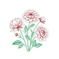 vecto illustration of a flower Vintage Botanical Vecto Art Design vector