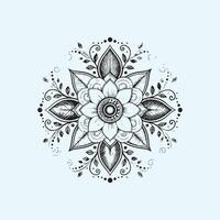 abstract floral ornament Black and White Intricate Mandala Design on line art design Symmetrical Flower Patterns vector