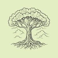 illustration of a tree Artistic Illustration of a Large Tree Silhouette vector
