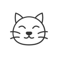 Smiling cat face icon. Suitable for use in various design projects, including websites, applications, and print materials vector
