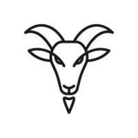 Minimalist goat head. Perfect for design projects, logo creation. Suitable for various uses, including websites, print, and social media vector