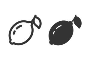 Silhouette Lemon icon set. Suitable for various design projects, including food, health, and natural themes. Perfect for website elements, icons, or print materials vector