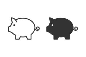 Simple piggy bank icon set. perfect for financial and savings concepts. ideal for use in websites, apps vector