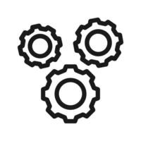 illustration of three interlocking gears icon. suitable for representing processes, settings, mechanics, and engineering concepts. vector