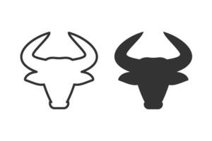 Minimalist illustration of a bull head icon. This graphic is perfect for a variety of design applications, including logos, icons, and decorative elements. Can be used for projects related to animals vector