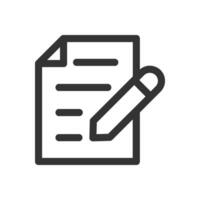 Document and pen icon. Symbolizing writing, editing, or note-taking. Perfect for websites, apps vector