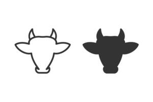 Minimalist cow head icon. Ideal for logos, design elements, and various creative projects vector