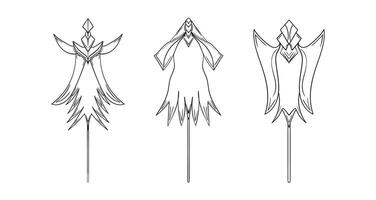 Medieval flag game on white background vector