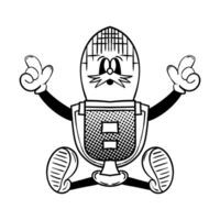Retro microphone character in groovy vintage Style vector