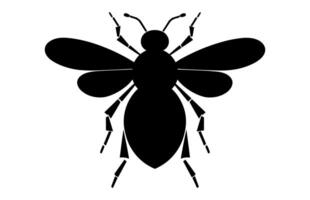 Honeybee Silhouette isolated on a white background vector