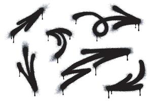 Graffiti Spray Paint arrow, arrow icon sprayed isolated on white background. Graffiti arrow symbol sprayed in black on white. Arrow illustration. vector