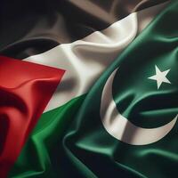 Palestinian and Pakistani Flags Side by Side photo